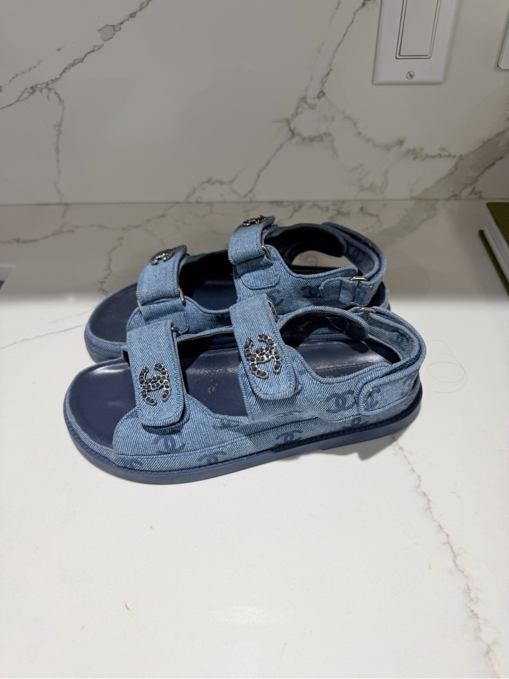 Denim Papete Sandals - Blue - Size 37